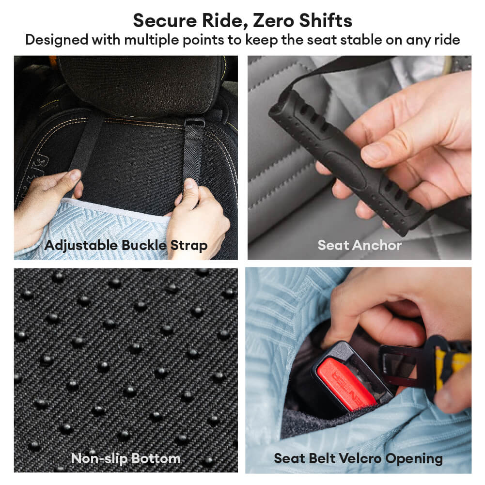 Cooling Travel Bolster Safety Back Seat Large Dog Car Seat Bed - Roadtrip
