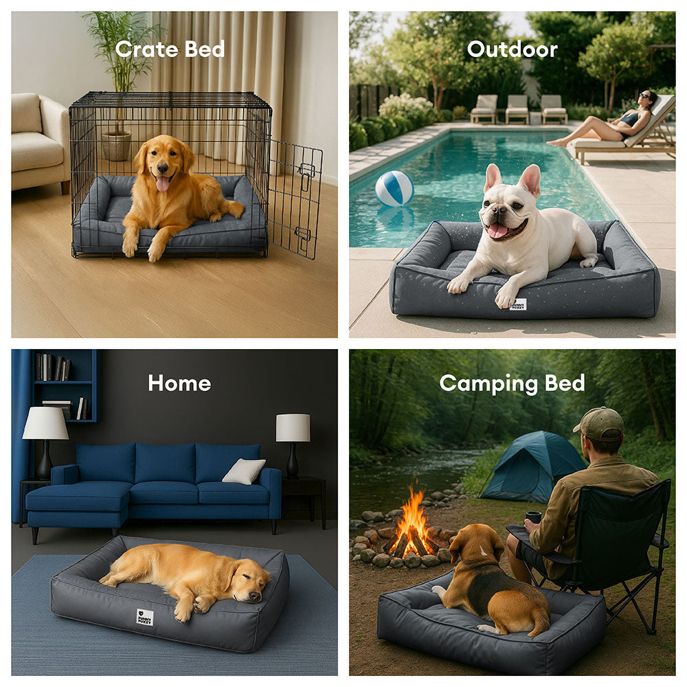 Fully Orthopaedic Surround Support Waterproof Fabric Anti-Anxiety Large Outdoor Dog Bed