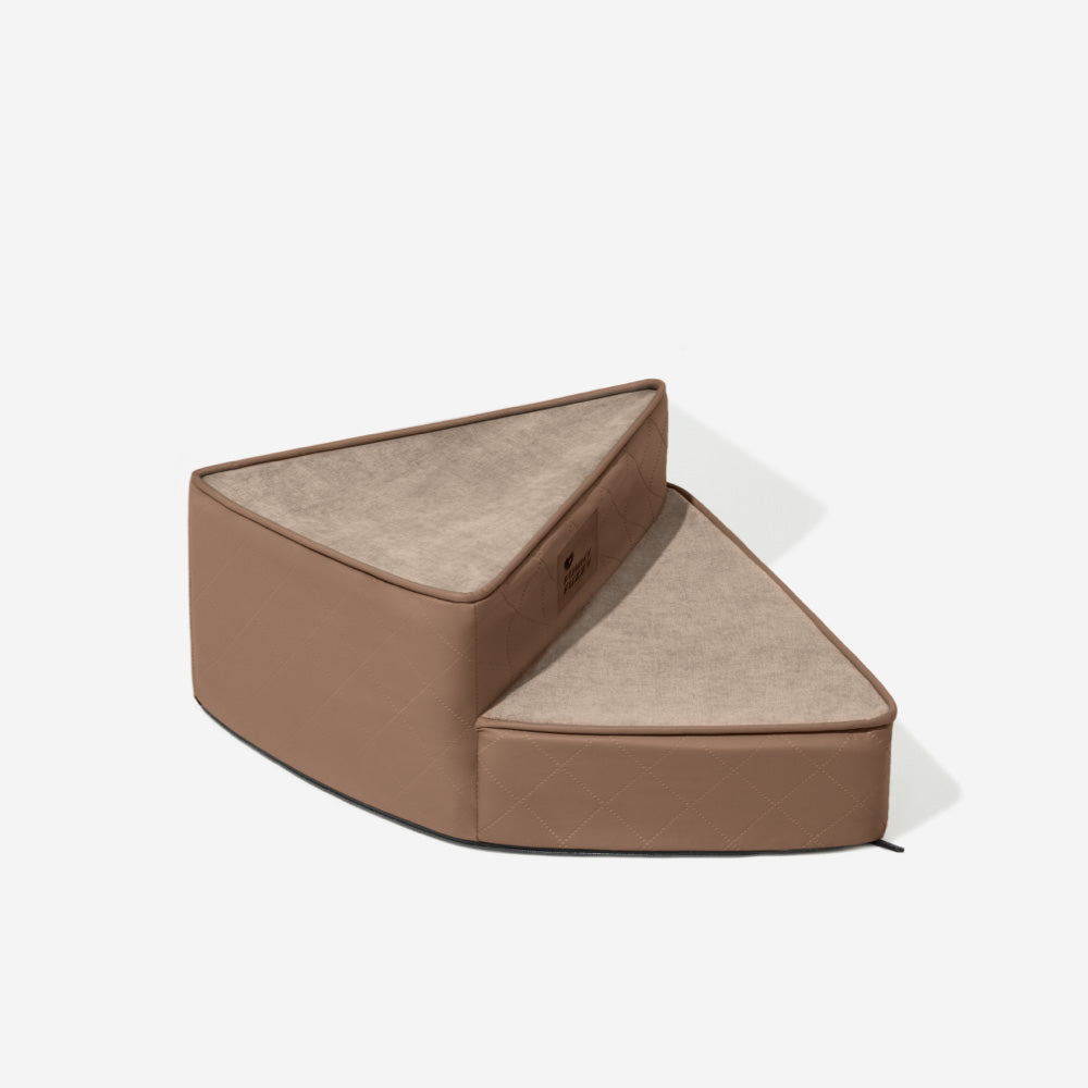 Luxe Water-repellent Faux Leather Removable Spiral Pet Stairs - Pet-Friendly Bedroom