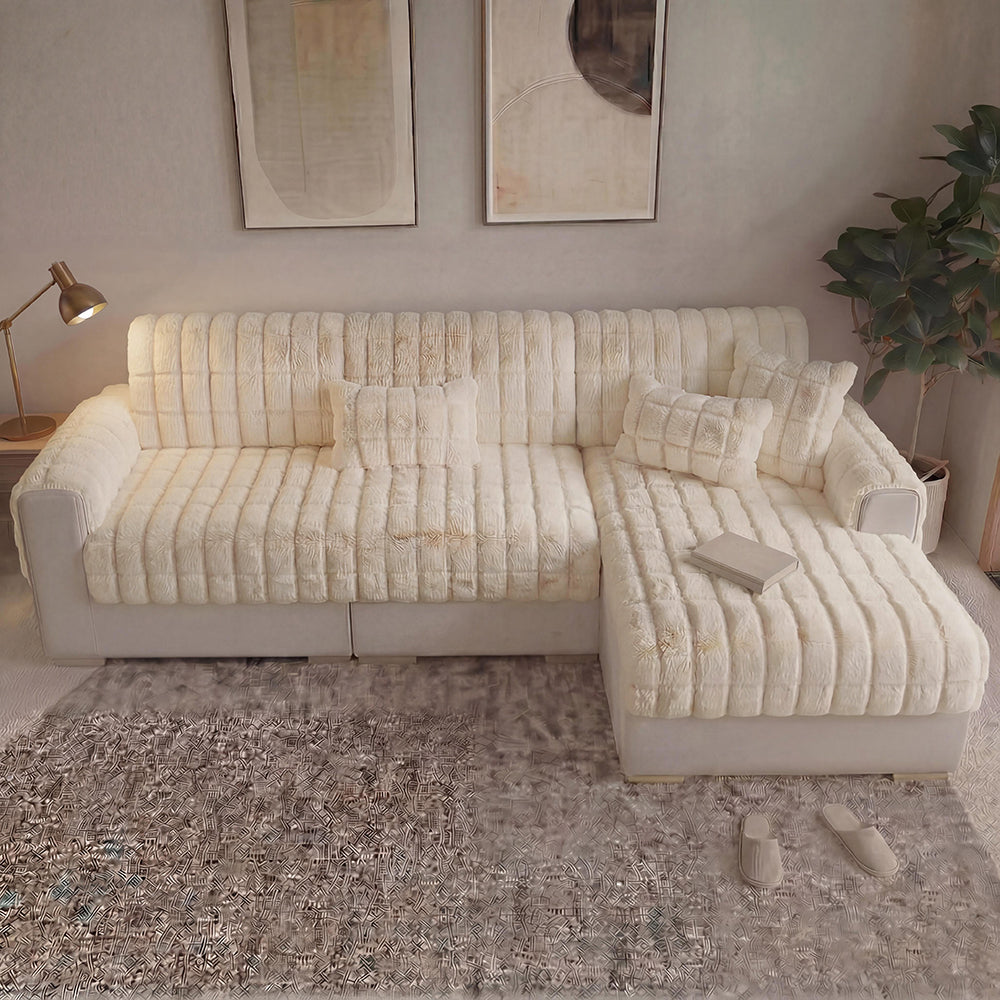 Water-resistant Fluffy Soft Furniture Protector Corner Couch Cover-EverDry