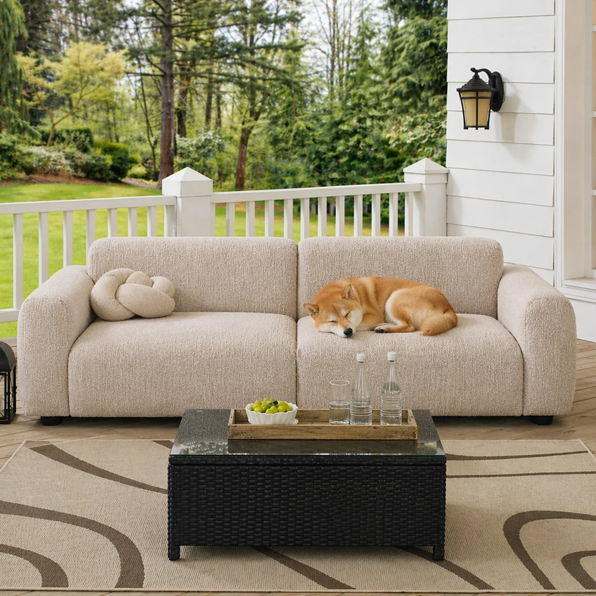 Elegant Chenille All-Seasons Anti-Scratch Full Wrap Stretch Outdoor Garden Sofa Cover