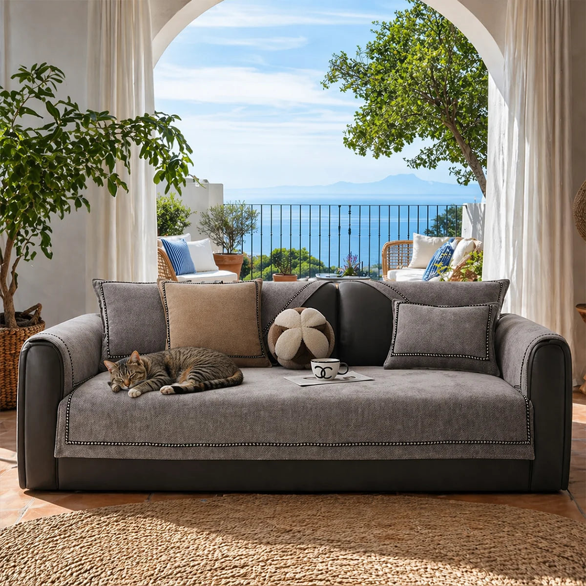 Simple Modern Jacquard High-Weight Non-Slip Chenille Outdoor Garden Sofa Cover