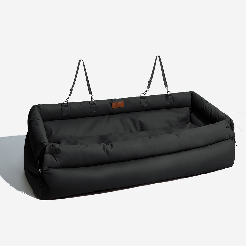 Large Deluxe Faux Leather Dog Car Seat Booster Bed - Roadtrip