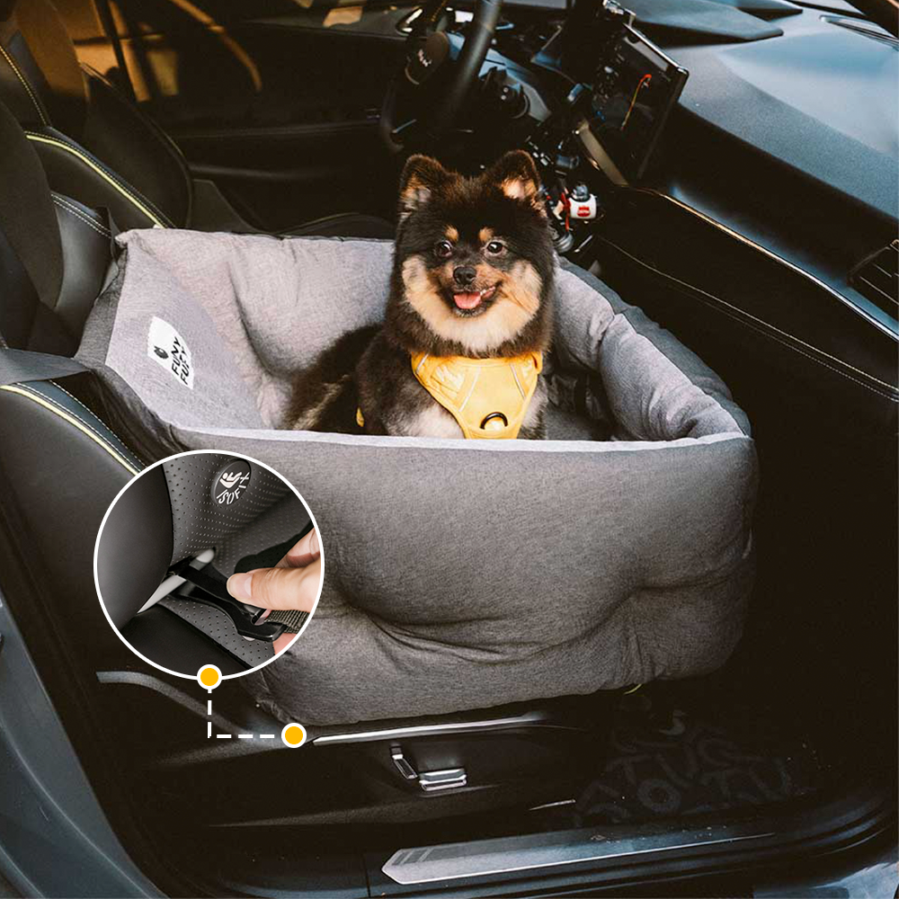 Waterproof ISOFIX Elevated & Thickened Dog Car Seat Bed with ISOFIX System