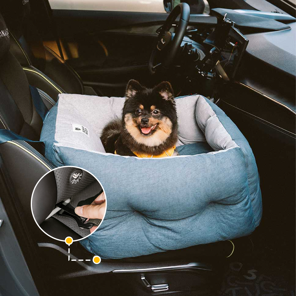Waterproof ISOFIX Elevated & Thickened Dog Car Seat Bed with ISOFIX System