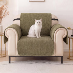 One-Piece Chenille Scratch-Resistant Sofa Covers Durable Water-Repellent Non-Slip Recliner Armchair Covers