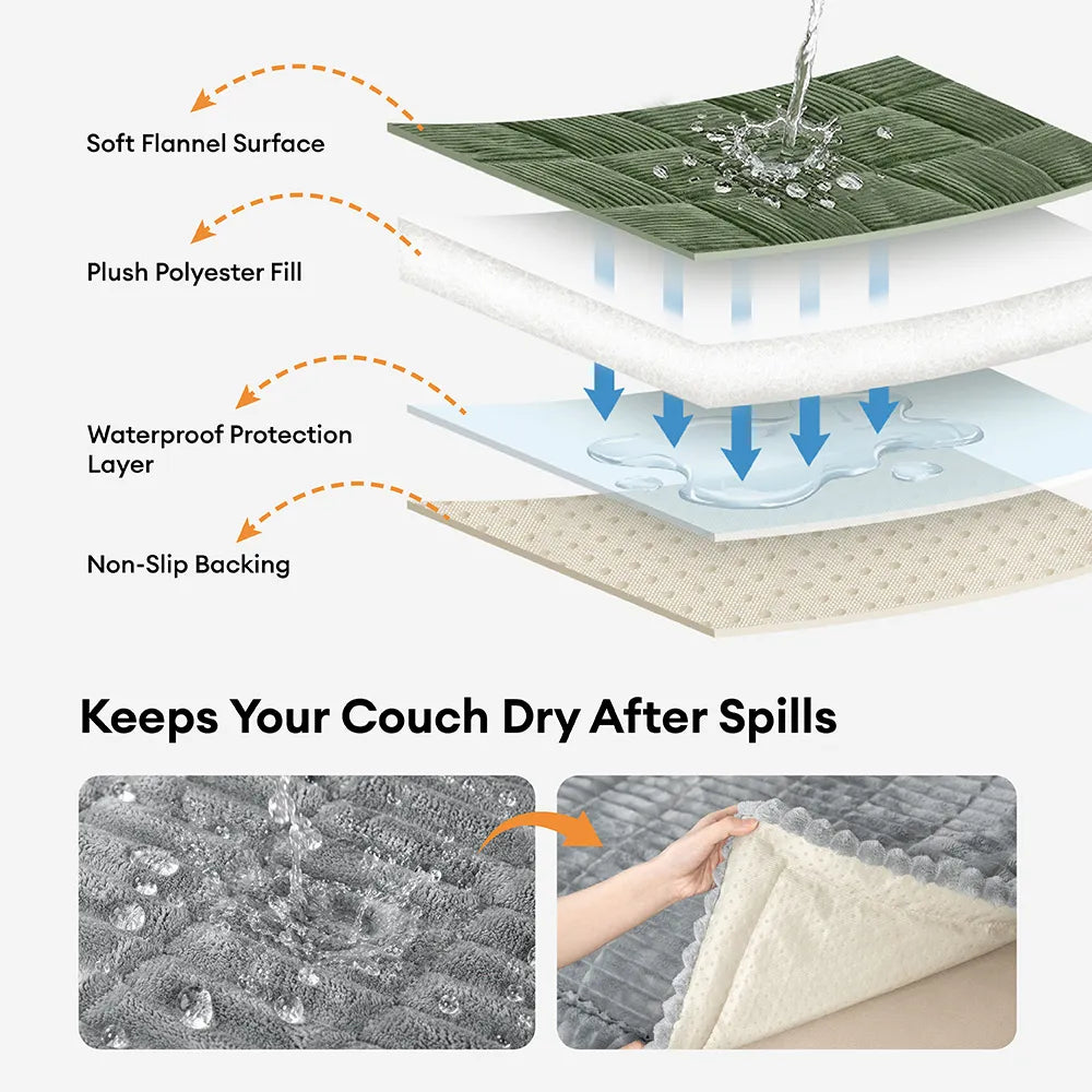 Waterproof Lazy Soft Flannel Breathable Pet Mat Non-slip Corner Couch Cover