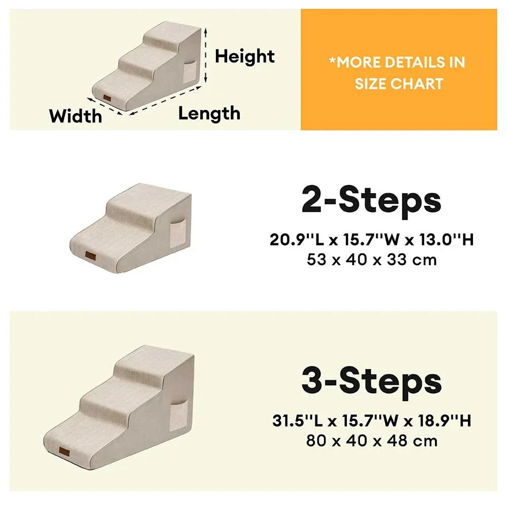 Non-slip All-season Extra Wide Portable Dog Stairs - Retro