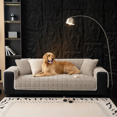 Waterproof One-Piece Cozy Flannel Sofa Protection Non-Slip Corner Couch Cover