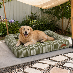 Orthopedic All-season Memory Foam Bolster Boucle Garden Outdoor Dog Bed - Funnyfuzzy SnugNest