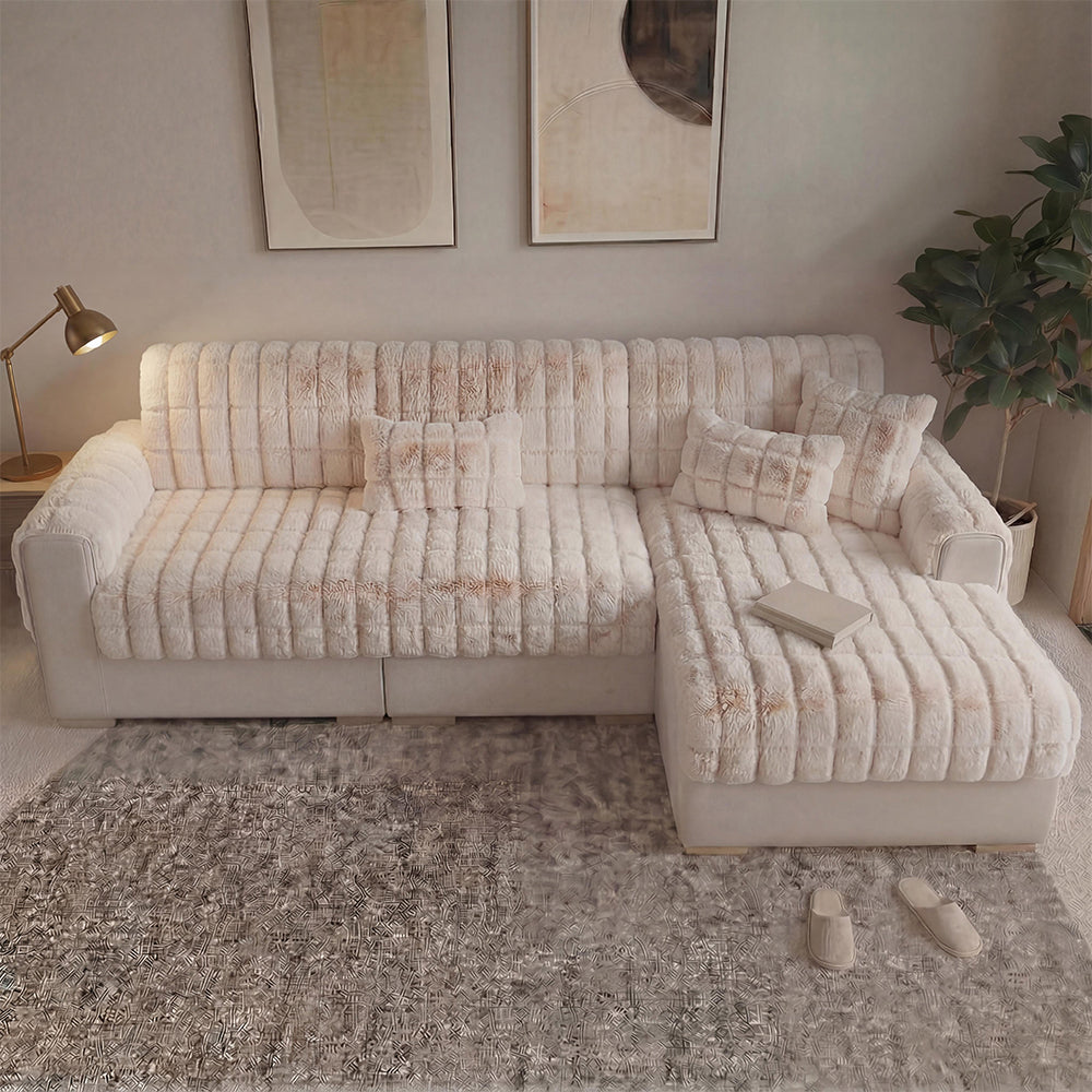 Water-resistant Fluffy Soft Furniture Protector Corner Couch Cover-EverDry