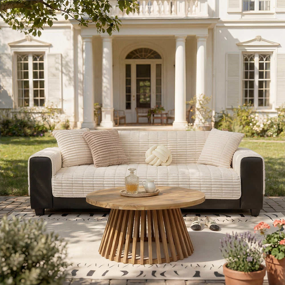 Waterproof One-Piece Cozy Flannel Sofa Protection Non-Slip Outdoor Garden Sofa Cover