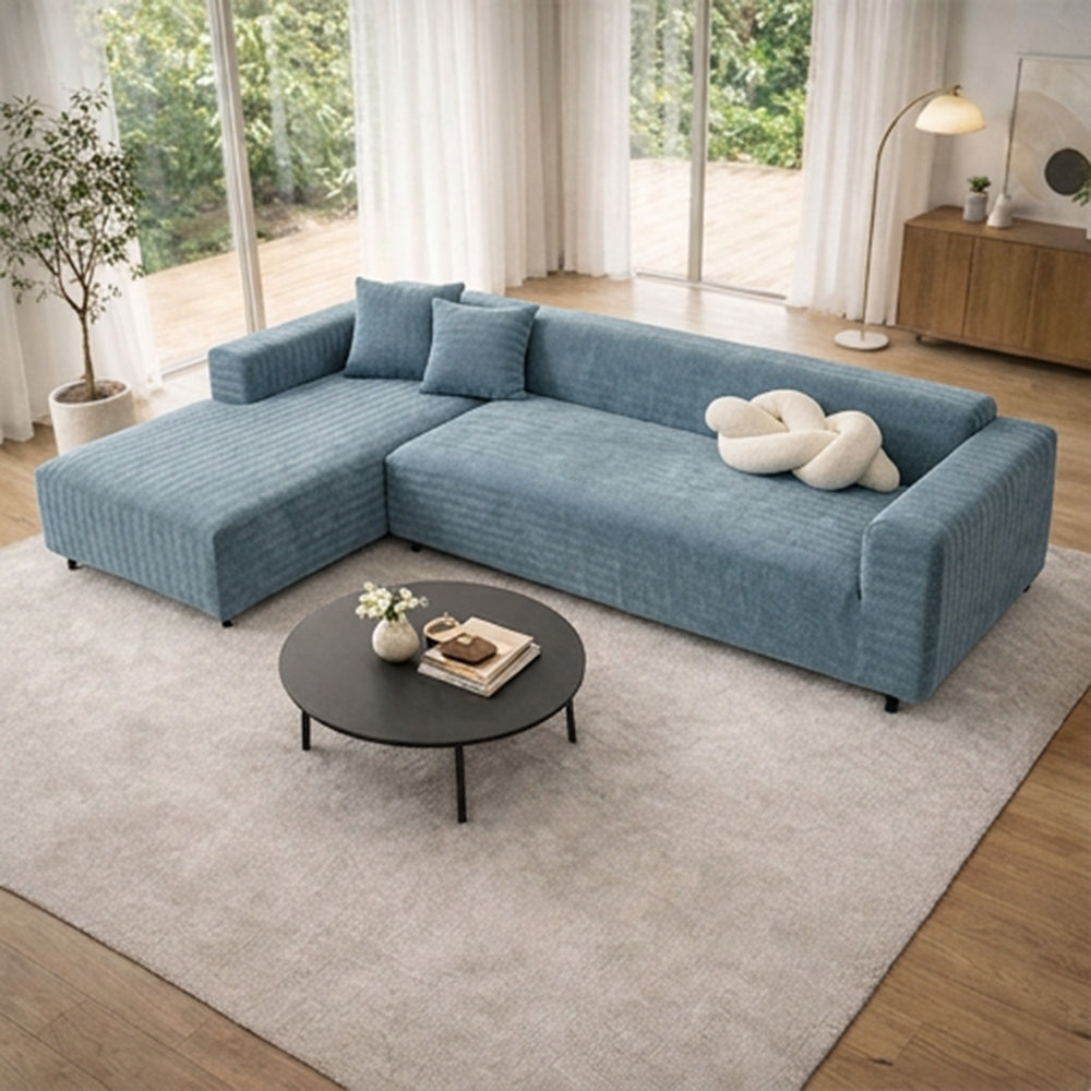Herringbone Full Coverage Scratch-Resistant Sofa Protection Magic Stretch  Corner Couch Cover