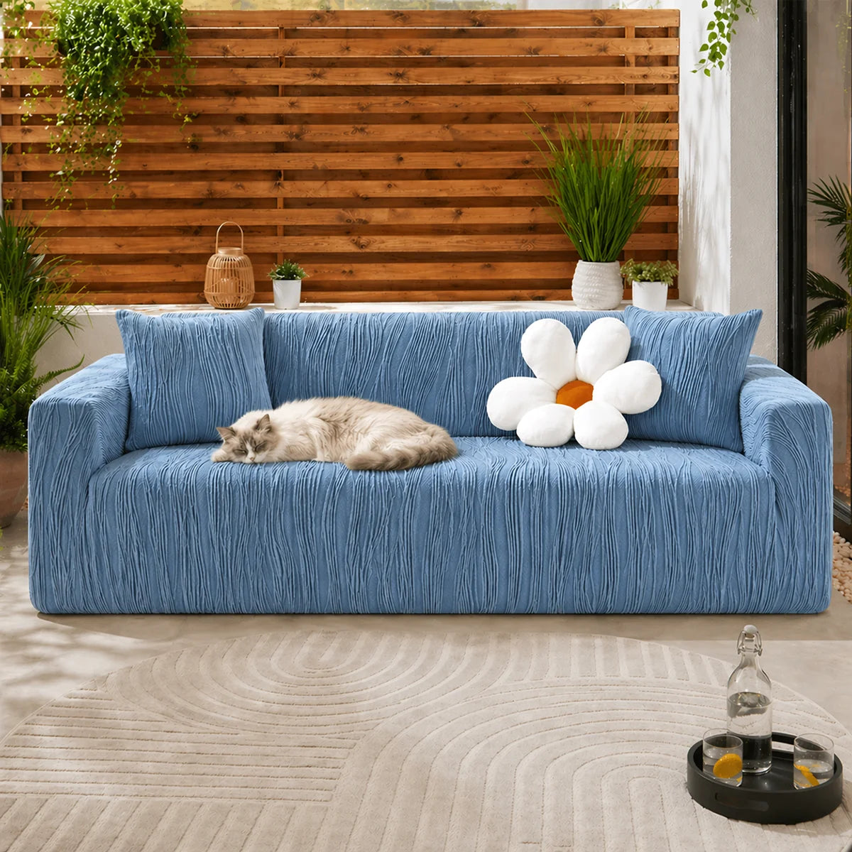 Jacquard Stretch Full-Cover Anti-scratch Outdoor Garden Sofa Cover
