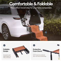 Foldable Dog Stairs for Car with Wide Non-Slip Steps - LuxeNest