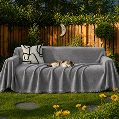 Chenille Blanket Herringbone Tassel Outdoor Garden Sofa Cover Sofa Throw Blanket