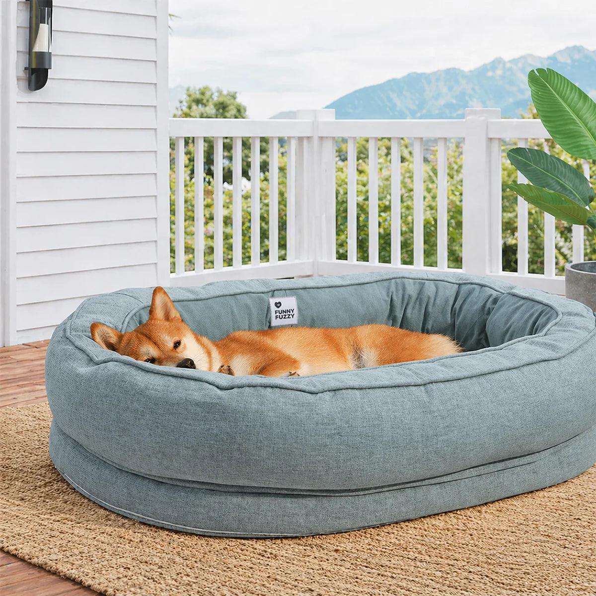 Orthopedic Garden Outdoor Dog Bed Machine Washable Dog Bed Calming Bed - Donut
