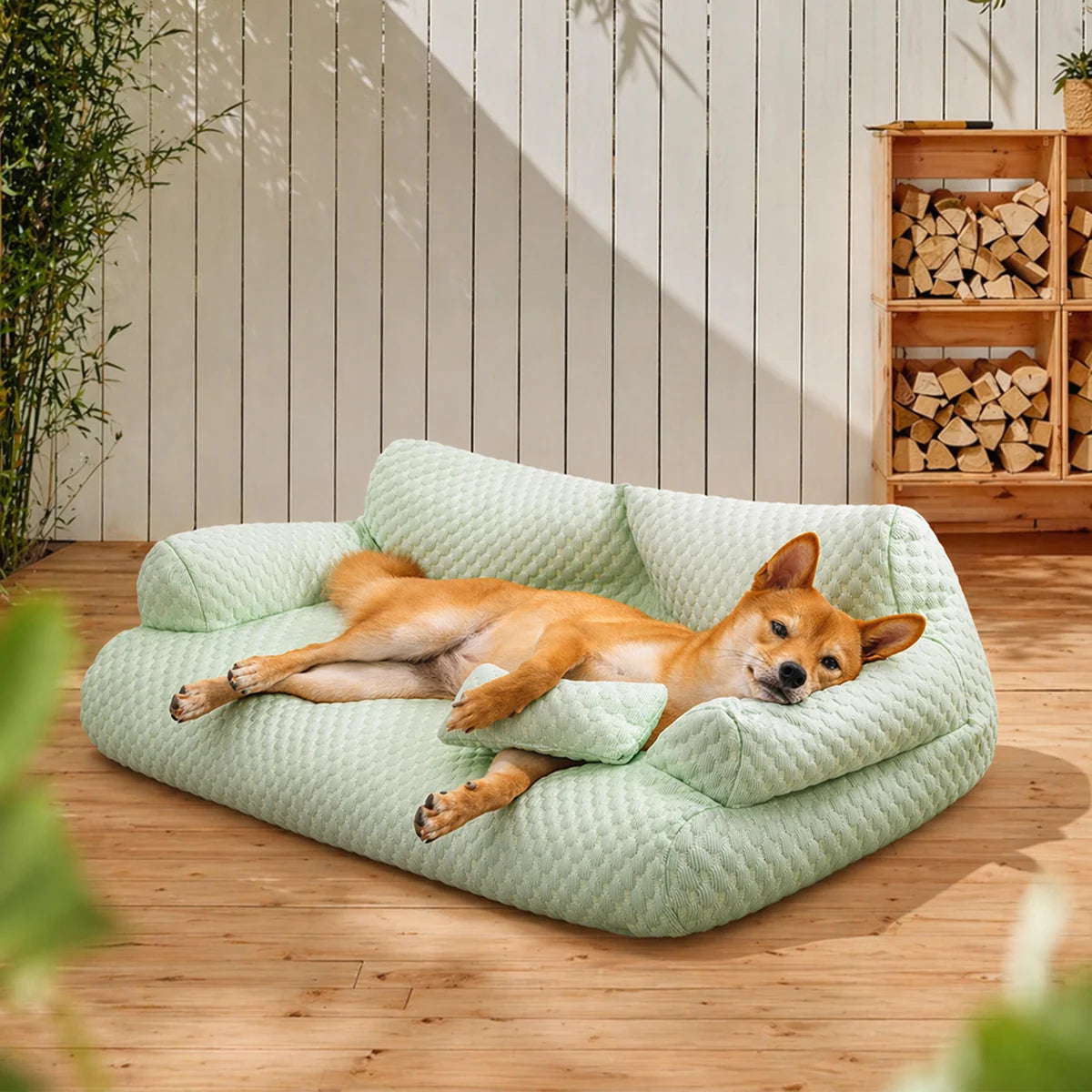 Ice Silk Cooling Pet Bed Breathable Washable Dog Sofa Bed Garden Outdoor Dog Bed