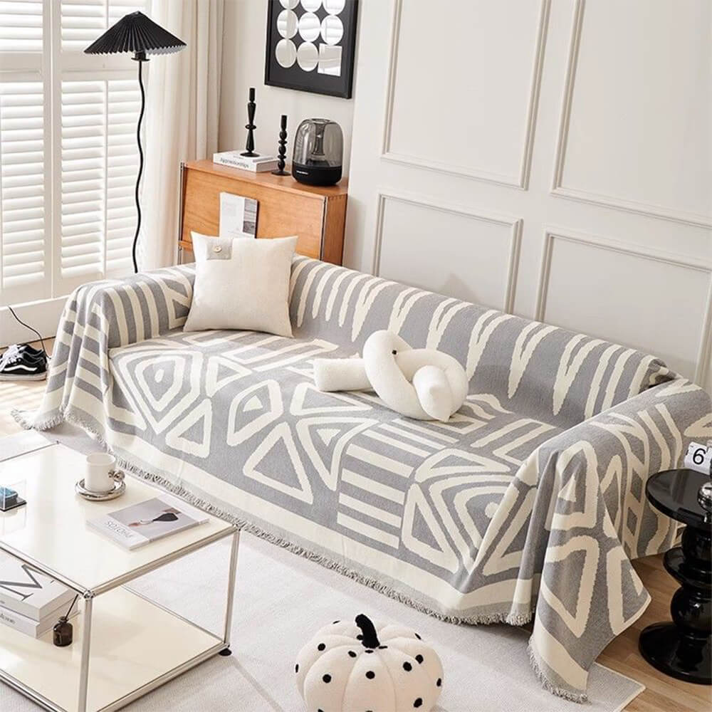Five-Colour Geometric Sofa Cover Sofa Throws - Bold Patterns for a Modern Look