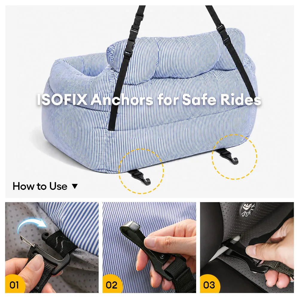 Portable ISOFIX Dog Car Seat Bed