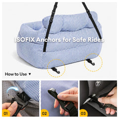 Portable ISOFIX Dog Car Seat Bed