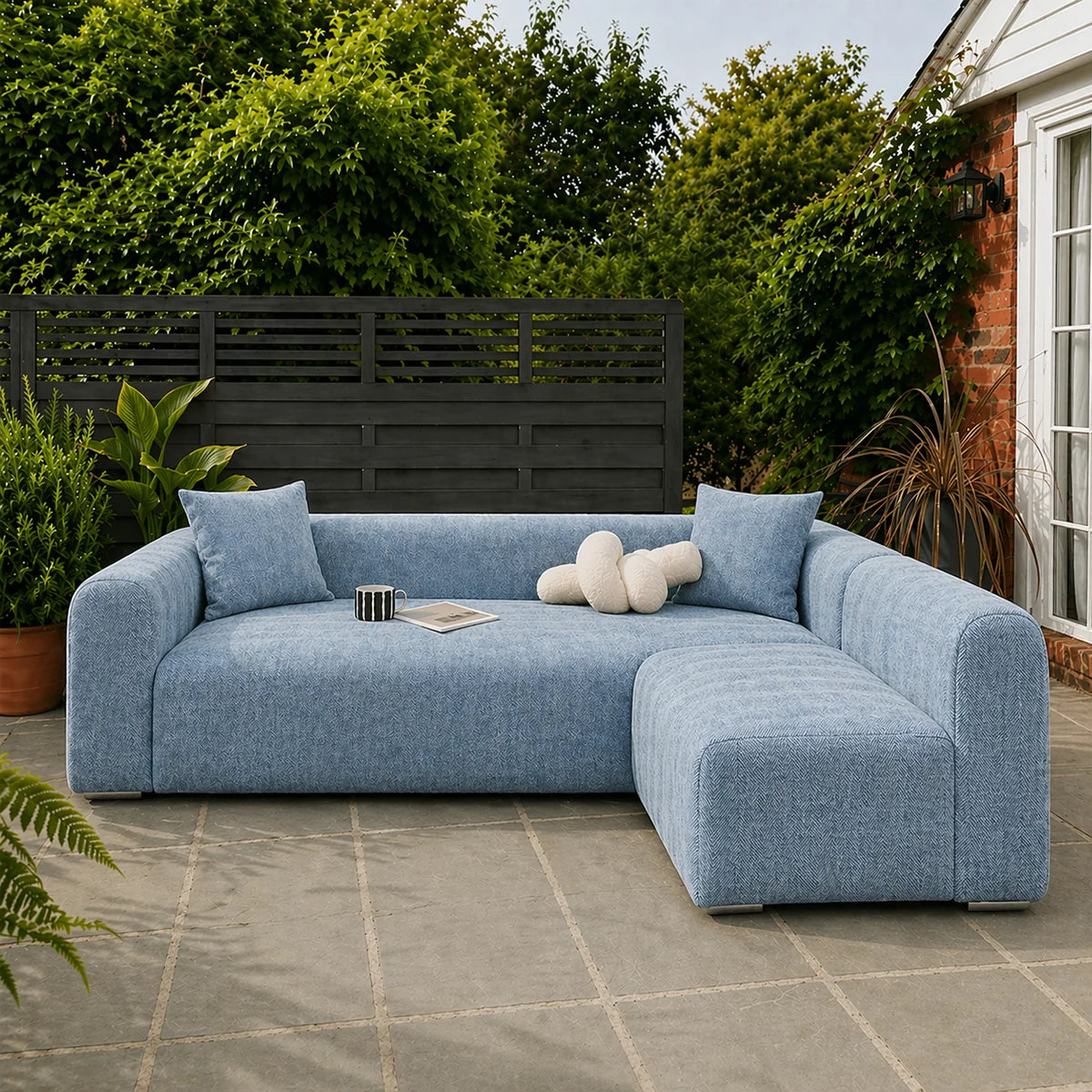 Herringbone Scratch-Resistant Full Coverage Strectch Sofa Protection Outdoor Garden Sofa Cover