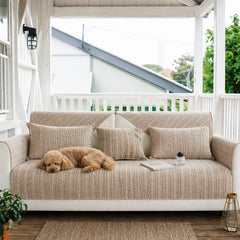 Solid Colour Chenille Anti-scratch Herringbone Outdoor Garden Sofa Cover