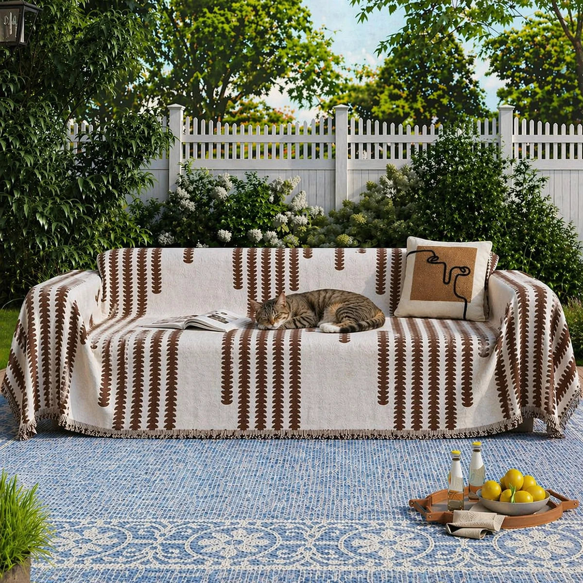 All-seasons Chenille Double-sided Anti-scratch Outdoor Garden Sofa Cover Sofa Throws