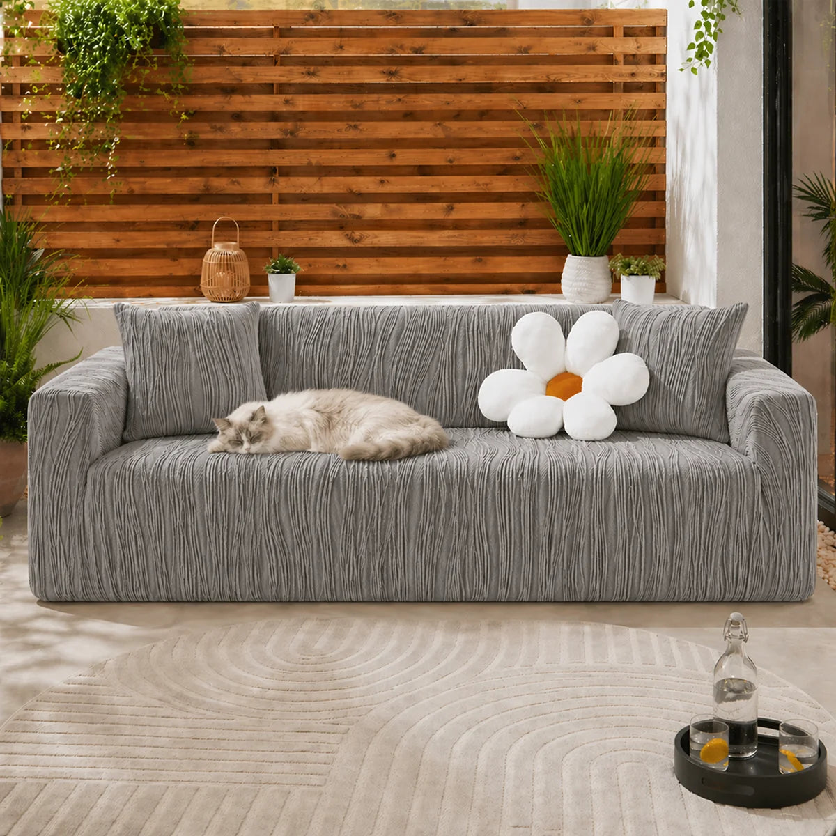 Jacquard Stretch Full-Cover Anti-scratch Outdoor Garden Sofa Cover