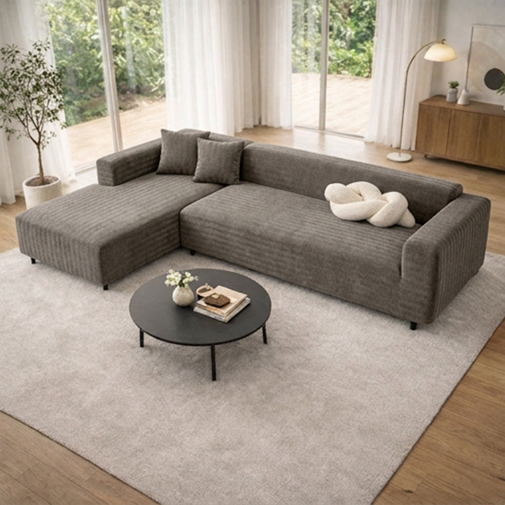 Herringbone Full Coverage Scratch-Resistant Sofa Protection Magic Stretch  Corner Couch Cover