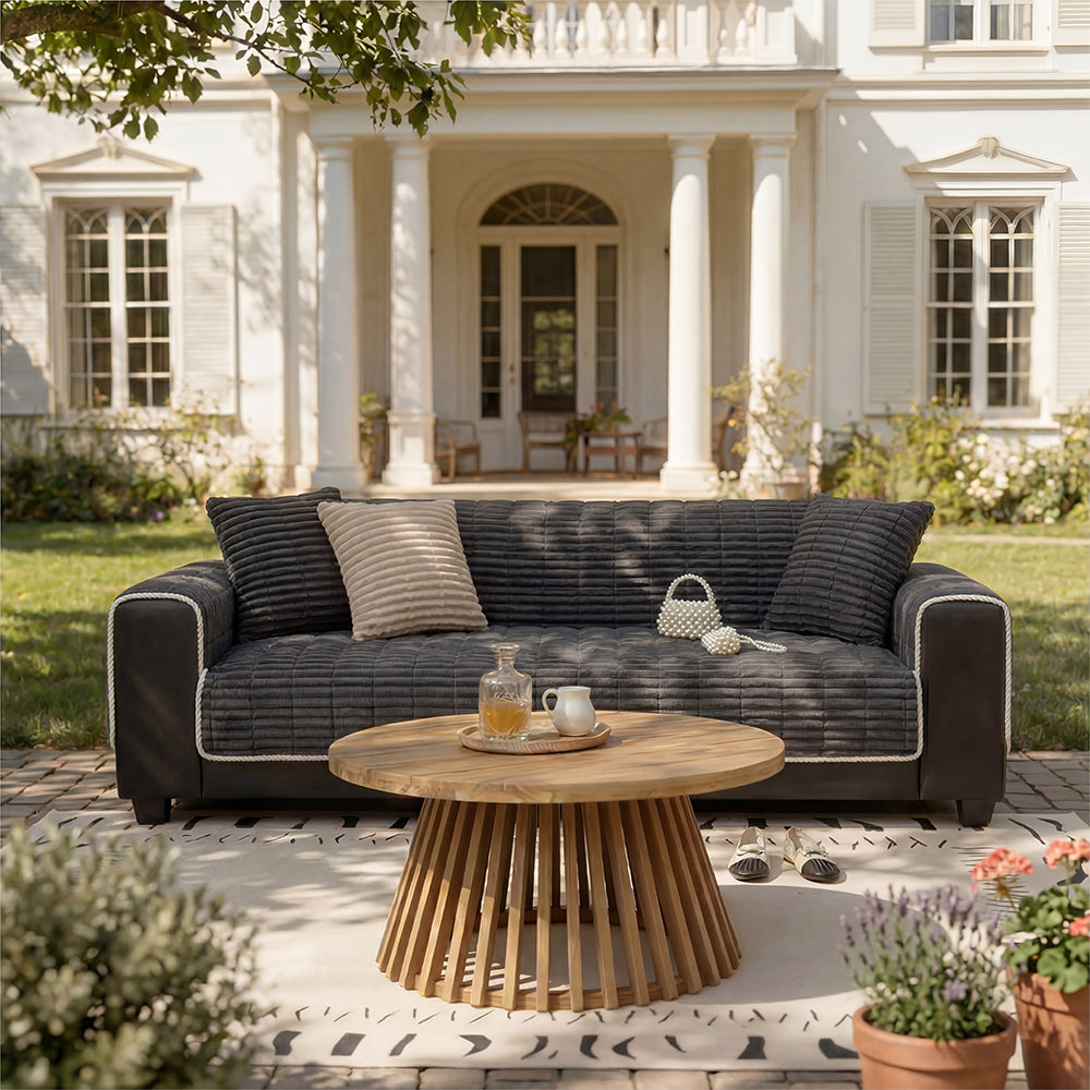 Waterproof One-Piece Cozy Flannel Sofa Protection Non-Slip Outdoor Garden Sofa Cover
