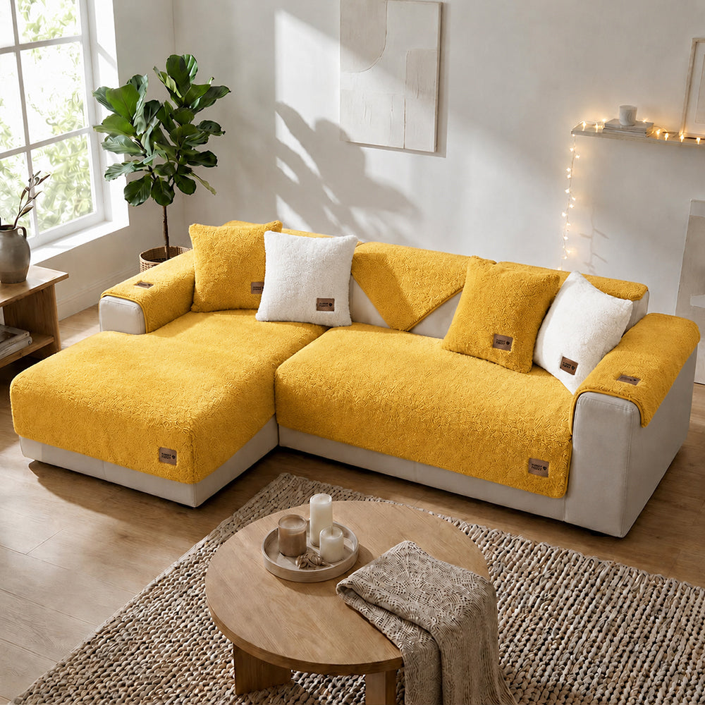 Thick Fuzzy Sherpa Fleece Non-Slip Corner Sofa Cover