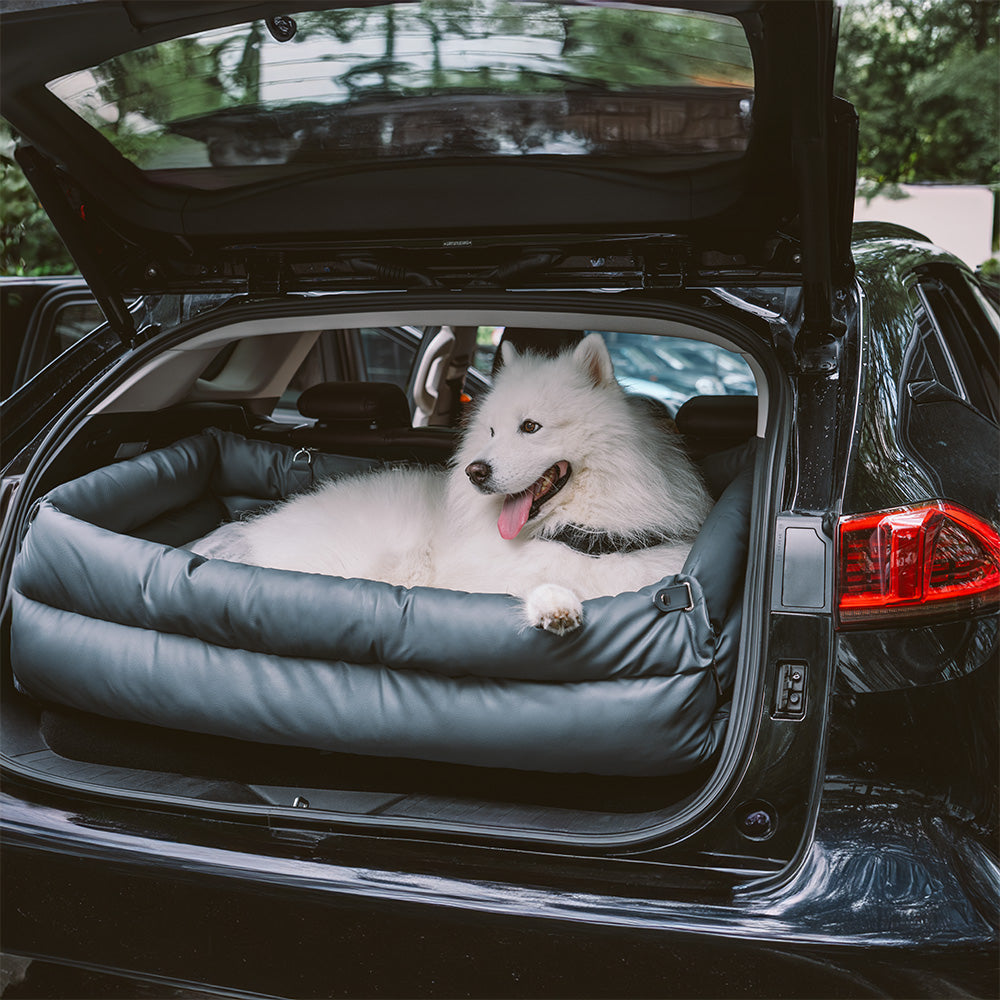 Deluxe Faux Leather Dog Car Seat Booster Bed - Urban Voyager