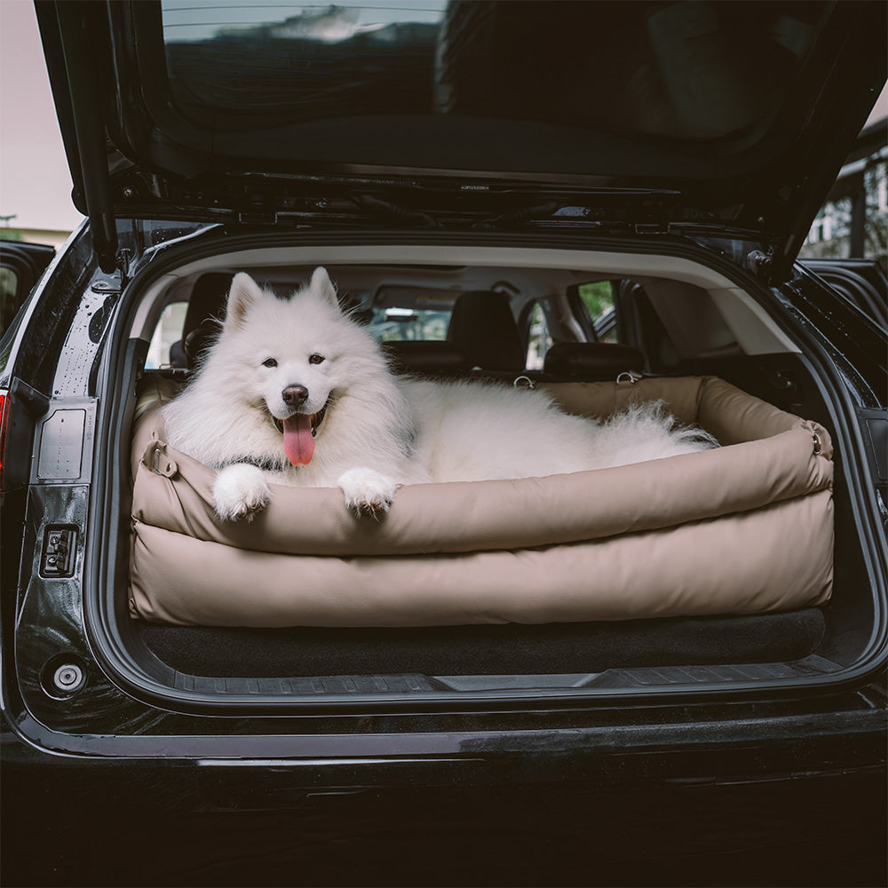 Deluxe Faux Leather Dog Car Seat Booster Bed - Urban Voyager