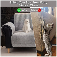 Waterproof One-Piece Cozy Flannel Sofa Covers Non-Slip Recliner Armchair Covers