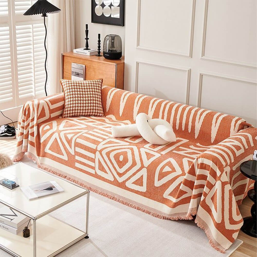 Five-Colour Geometric Sofa Cover Sofa Throws - Bold Patterns for a Modern Look