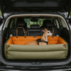 Large Deluxe Faux Leather Dog Car Seat Booster Bed - Roadtrip