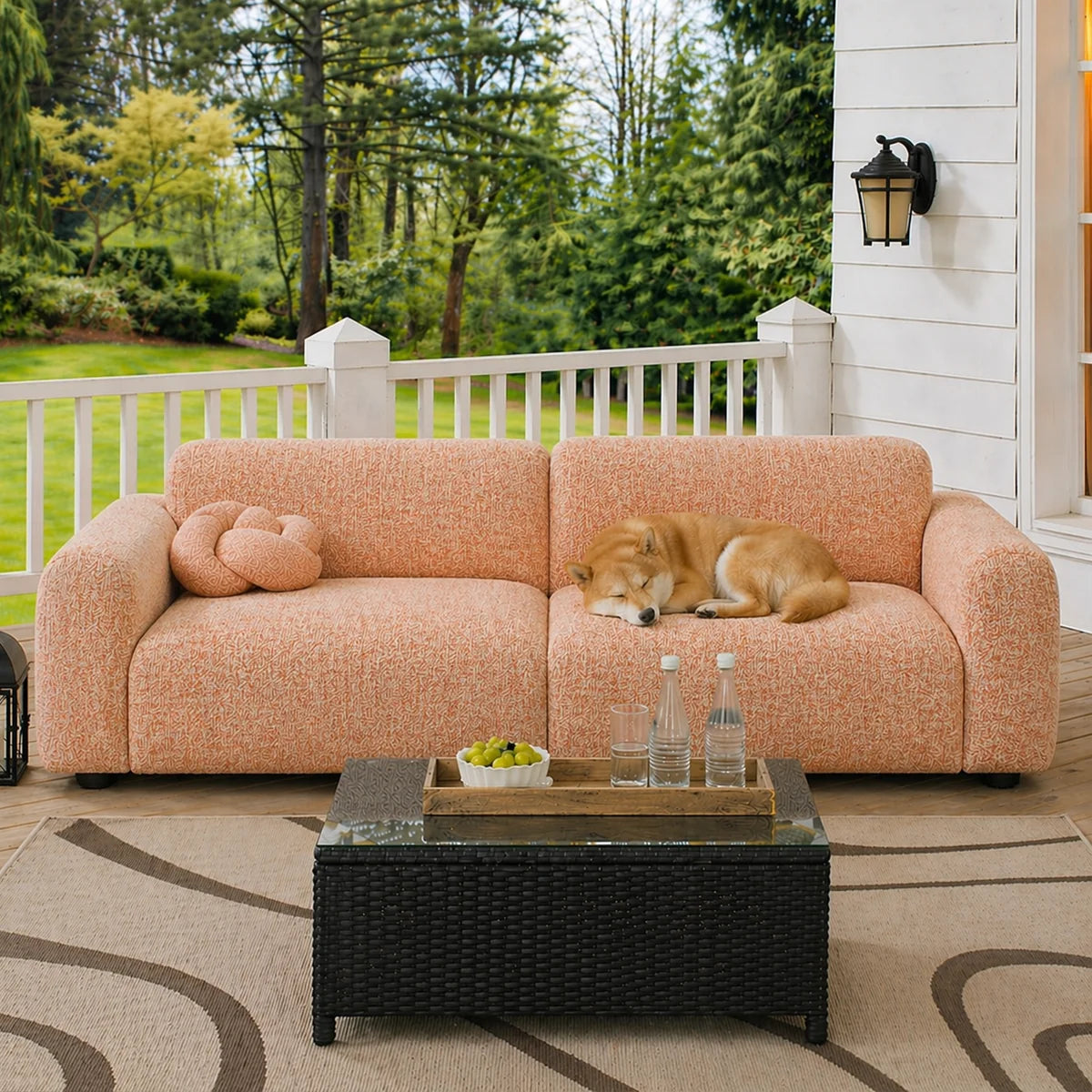 Elegant Chenille All-Seasons Anti-Scratch Full Wrap Stretch Outdoor Garden Sofa Cover