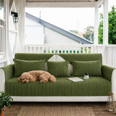 Solid Colour Chenille Anti-scratch Herringbone Outdoor Garden Sofa Cover