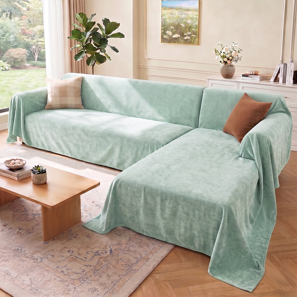 Soft and Waterproof Scratch-Resistant Non-Linting Throw  Corner Couch Cover