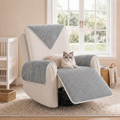 Waterproof Antimicrobial Simple Chenille Fabric Anti-scratch Recliner Slipcover