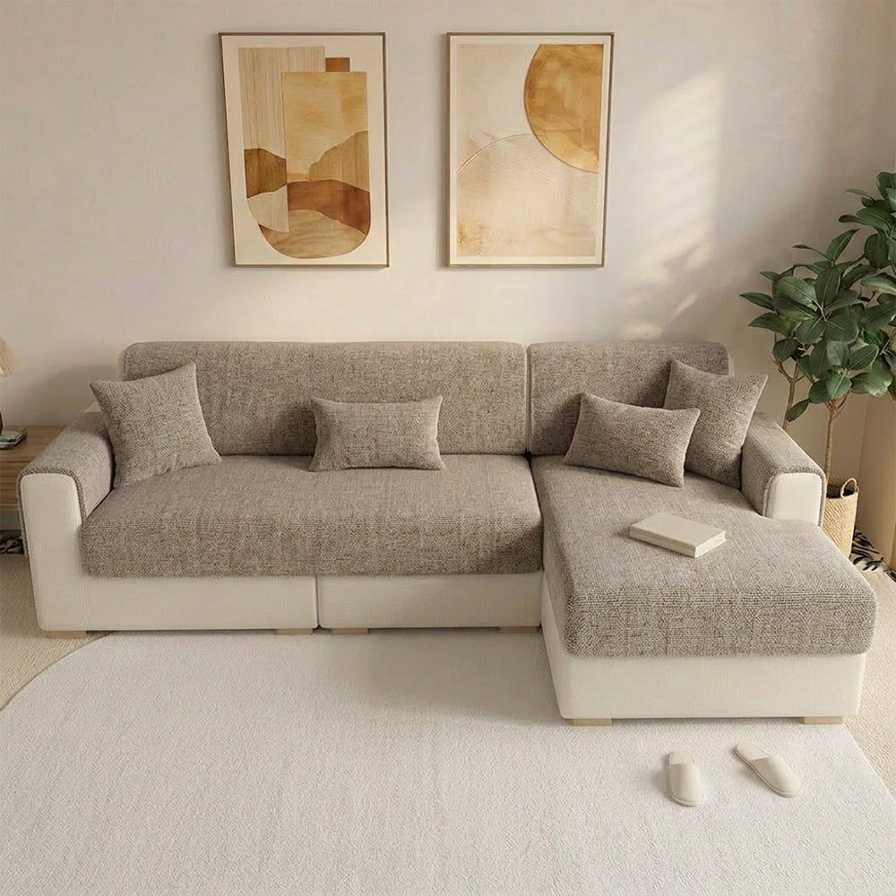 One-Piece Chenille Scratch-Resistant Durable Water-Repellent Stretch  Non-Slip Corner Couch Cover