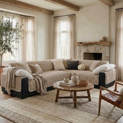 Waterproof One-Piece Cozy Flannel Sofa Protection Non-Slip Corner Couch Cover