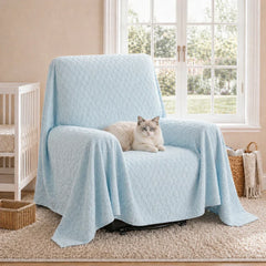 Textured Cooling Ice Silk Skin-Friendly Breathable Sofa Blanket Washable Recliner Slipcover