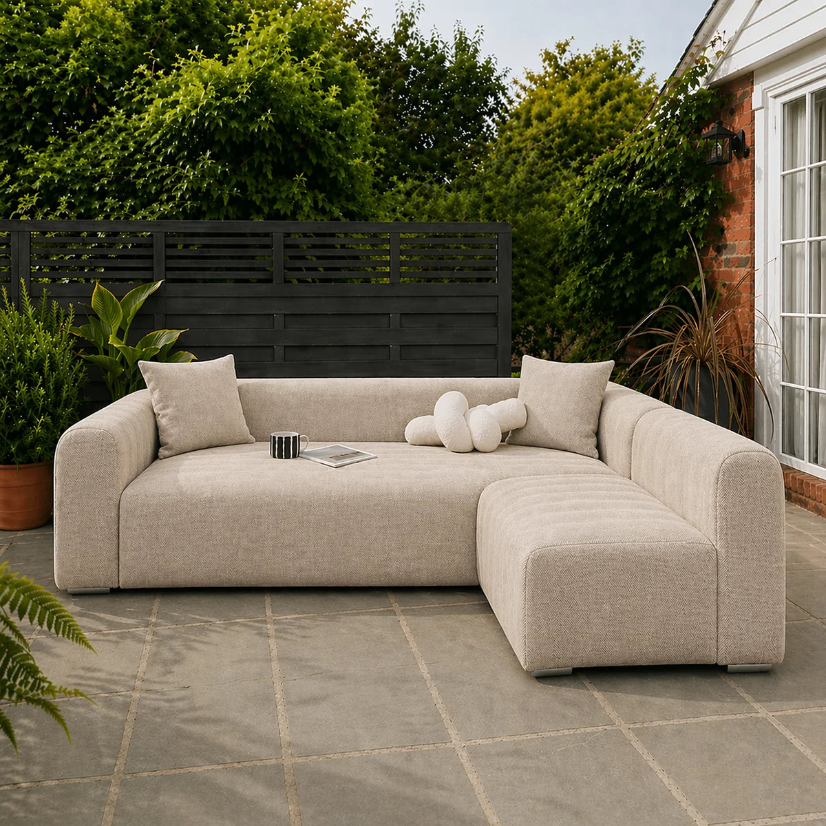 Herringbone Scratch-Resistant Full Coverage Strectch Sofa Protection Outdoor Garden Sofa Cover