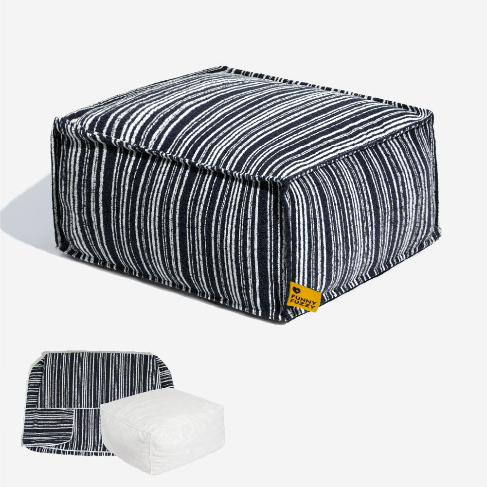 Sustainable Storage Pouf Ottoman & Boucle Dog Bed - Funnyfuzzy SnugNest