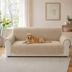 Plush Pet-Friendly Non-Slip One-Piece Couch Cover Recliner Couch Cover - Strips