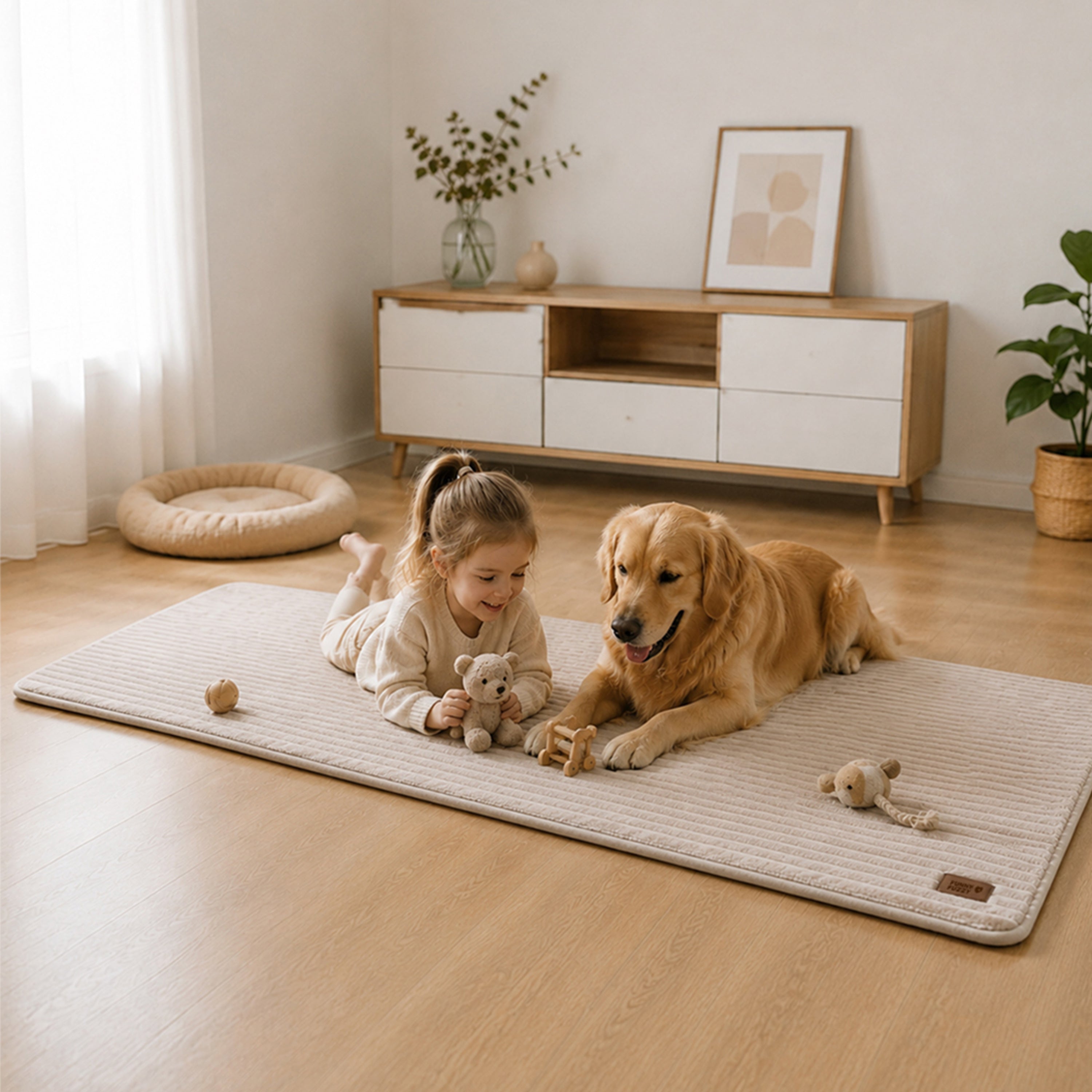 Furry Striped Sofa Protection Non-Slip Couch Cover - Solid