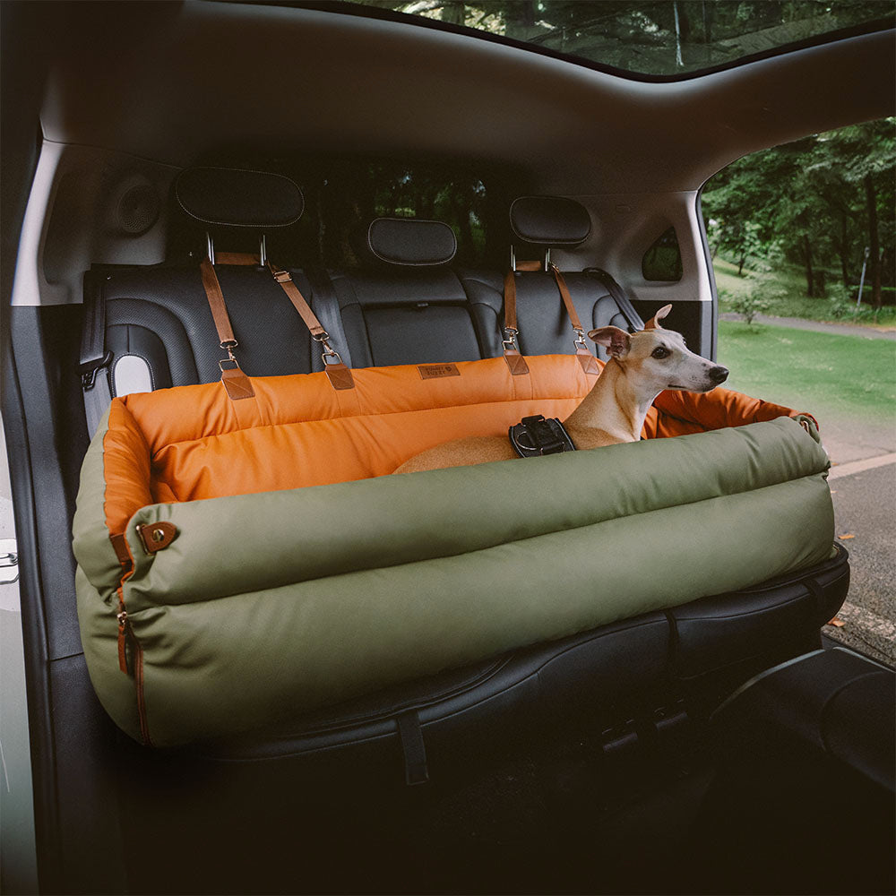 Deluxe Faux Leather Dog Car Seat Booster Bed - Urban Voyager