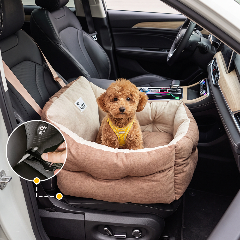 Waterproof ISOFIX Elevated & Thickened Dog Car Seat Bed with ISOFIX System